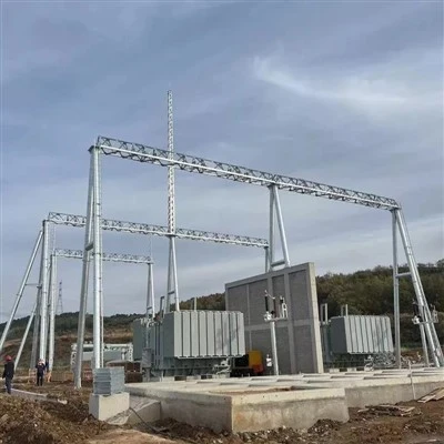 Soporte de estructura de acero de subestación